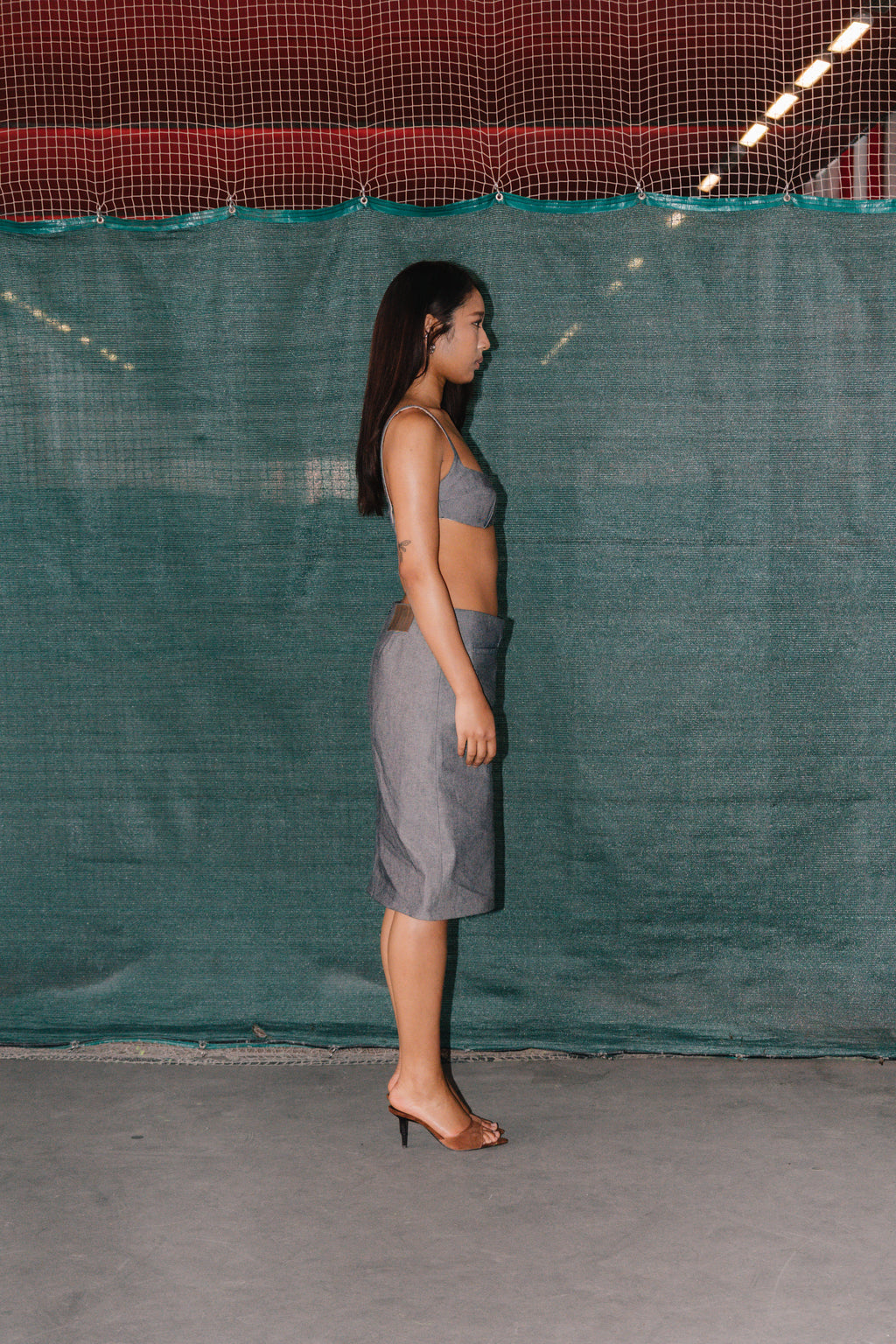 JUPE EN DENIM GRIS